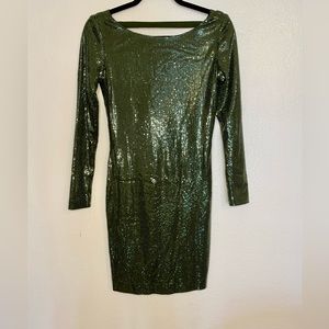 Used once! Green sequin Jay Godfrey Dress in Size 2.